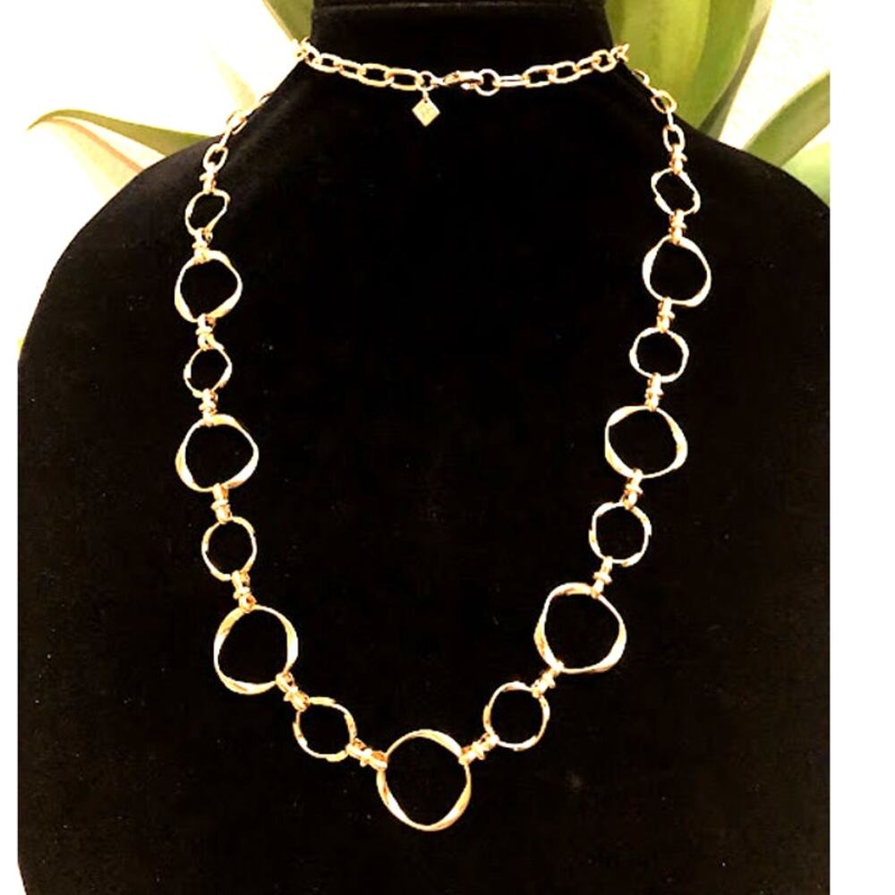 Banana Republic Women's Gold Rattan Round Link Long Necklace NWT 45